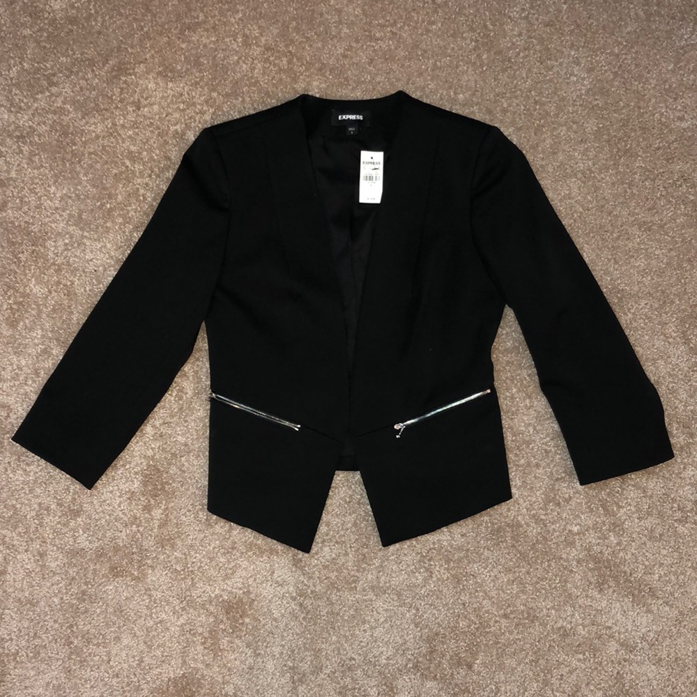 Express Black Blazer with Silver Accents